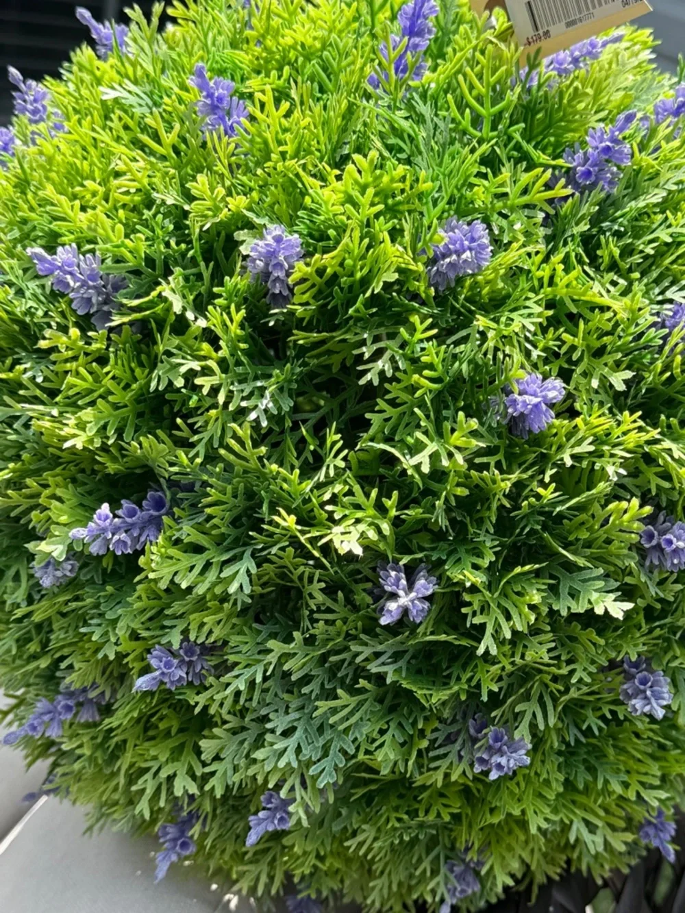 Frontgate Artificial Lavender Topiary Ball - Green and Purple Faux Floral Accent